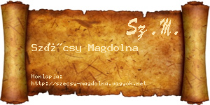 Szécsy Magdolna névjegykártya